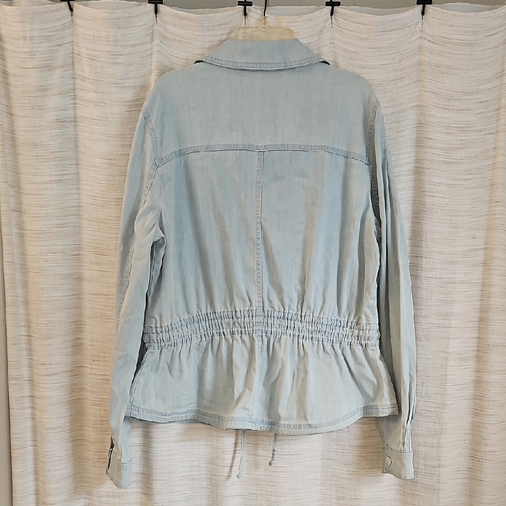 NWT White House Black Market Blue Utility Jacket with Drawstring Waist Size 14 - Picture 9 of 9